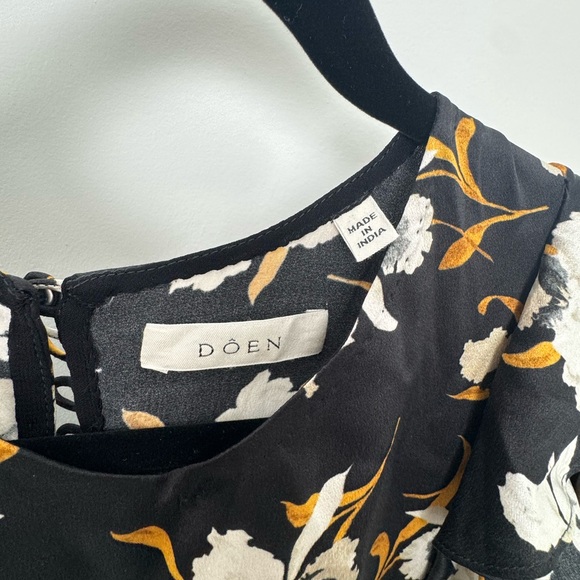 Dôen Silk Black Floral Maxi Dress - Picture 5 of 6